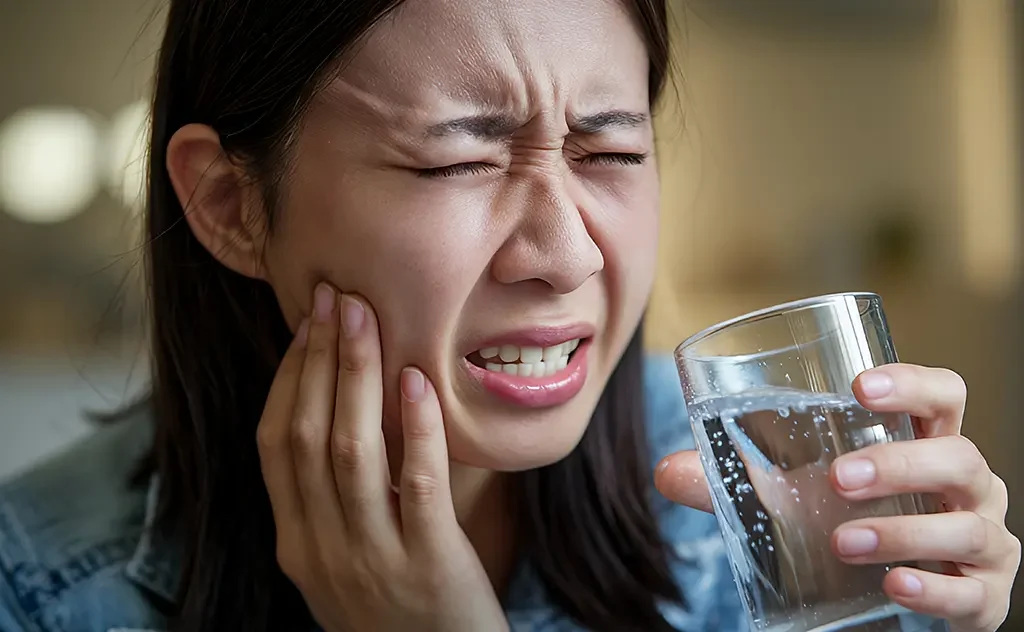 ผู้หญิงเสียวฟันจากน้ำเย็น อาการของฟันผุใต้ราก
